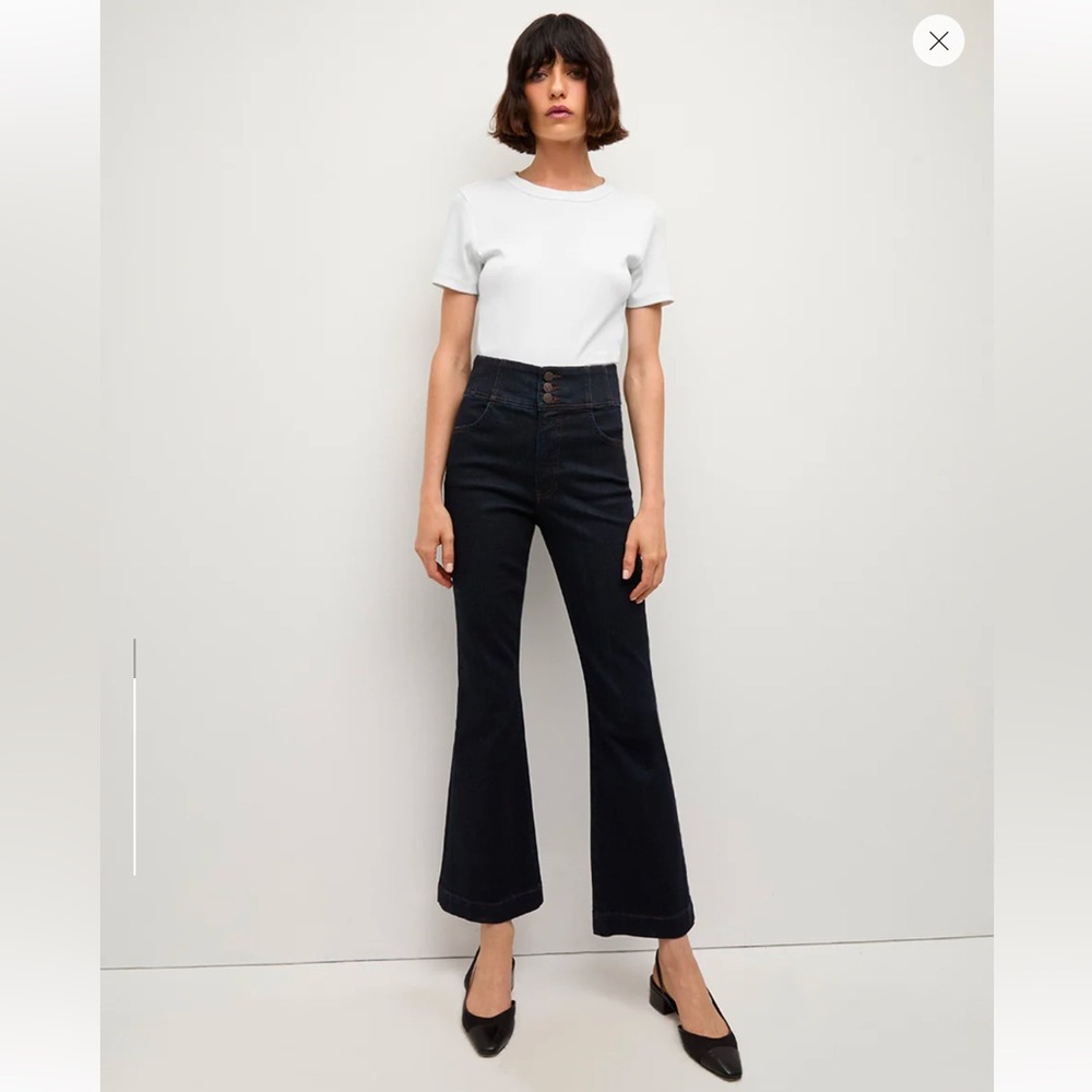 Veronica Beard Women's Carson Corset Waist Kick Flare Jeans